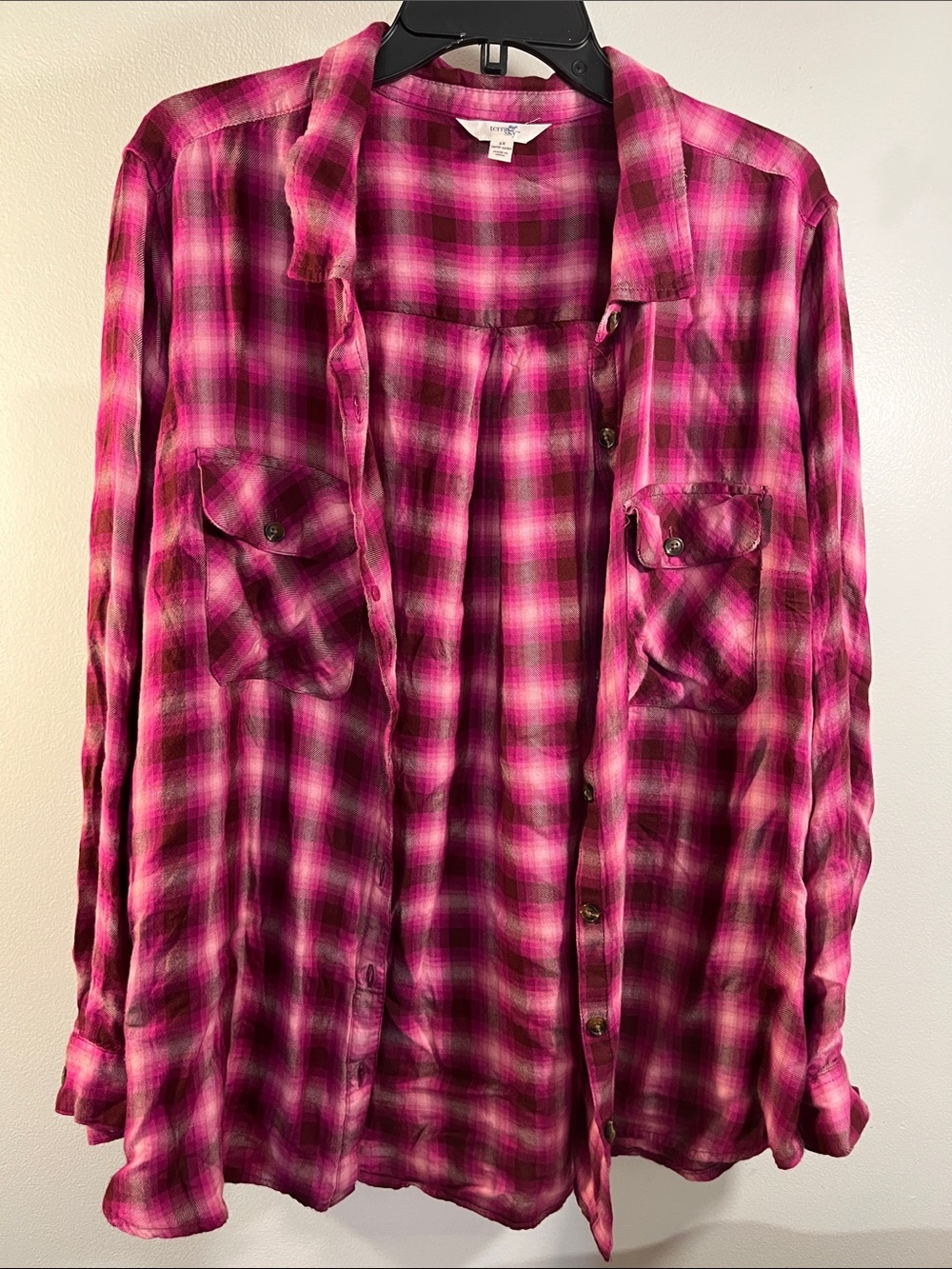 Terra & Sky Fuchsia Plaid Button-Up Shirt